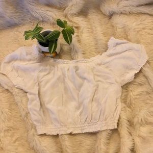 Bardot White Crop Top
